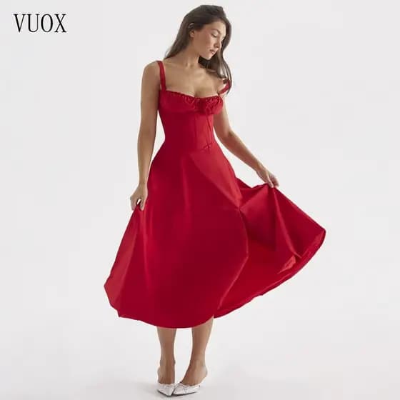 Vestido Midi Floral Feminino com Corset, Estilo Boho de Verão, Decote Quadrado, Sem Mangas, com Fenda e Amarração Fronta
