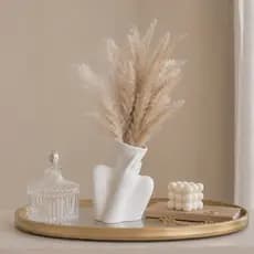 Vaso Decorativo Feminino Escultura Moderno Sala Decoração Branco Marfim