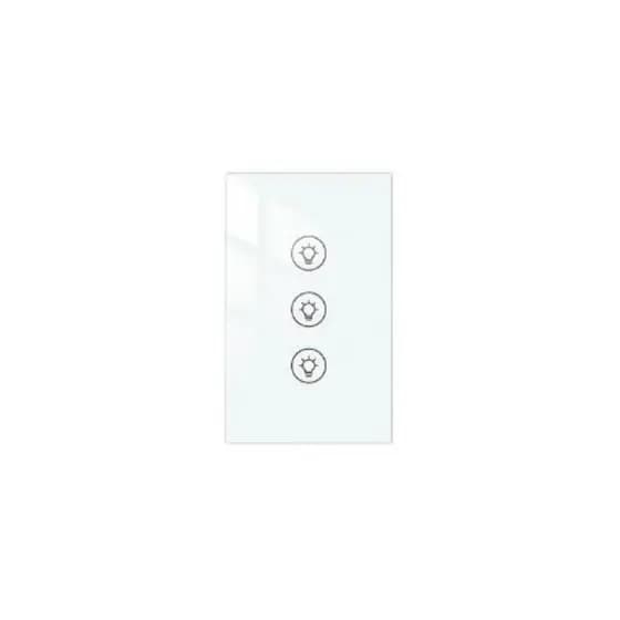 Smart Interruptor Inteligente MOES Zigbee Dimmer 3 Canais/Teclas Touch Branco para Automação