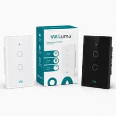 Interruptor Inteligente Smart Touch Wi-Fi Luma 2 Teclas Botões Preto e Branco