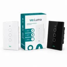Interruptor Inteligente Smart Touch Wi-Fi Luma 3 Teclas Botões Preto e Branco