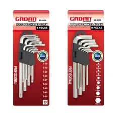 Kit Jogo de Chaves Allen ou Torx Gadan – 9 Peças Cada – Profissional e Resistente