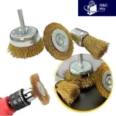 Kit Escovas de Aço para Furadeira  3 ou 5 Peças, Limpeza, Polimento e Remoção de Ferrugem