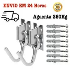 Gancho de Rede Suporta 280 Kg, Reforçado, Acabamento 3/8 Acompanha Parafuso e Buchas