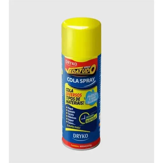 Cola Spray Permanente Seca Rápido Incolor 400ml Vedatudo