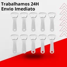 Abridor de Garrafa Inox Super Resistente e Pratico 10 Unidades Ideal Para o Seu Comercio