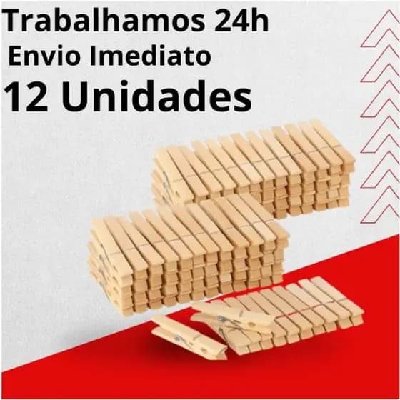 PRENDEDOR PREGADOR DE ROUPA 12 UNIDADES MUITO RESISTENTE DE OTIMA QUALIDADE