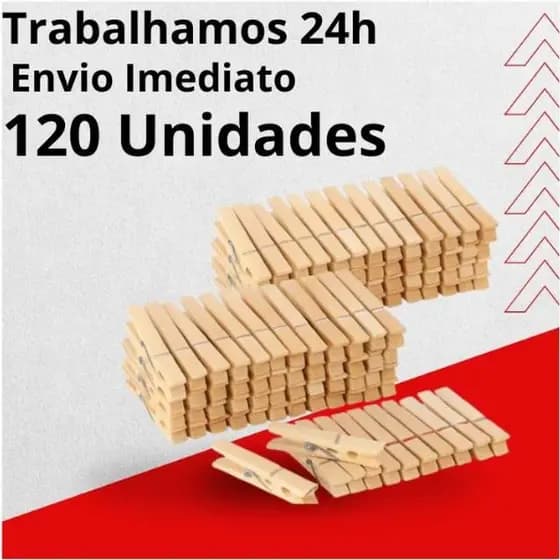 PREGADOR PRENDEDOR DE ROUPAS DE MADEIRA 120 UNIDADES MUITO RESISTENTE
