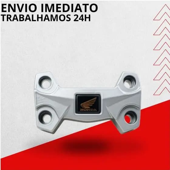 Cadeado Mesa do Guidao - Titan Fan Start Cg150/160 Prata Brilhoso e Polido + Brinde Adesivo Honda