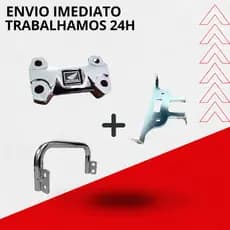 KIT BARRA + CADEADO + RABETA-Cadeado Guidão Mesa Mesinha Mancal- Barra Estabilizadora Cromada - Titan Fan Start Cg Cargo