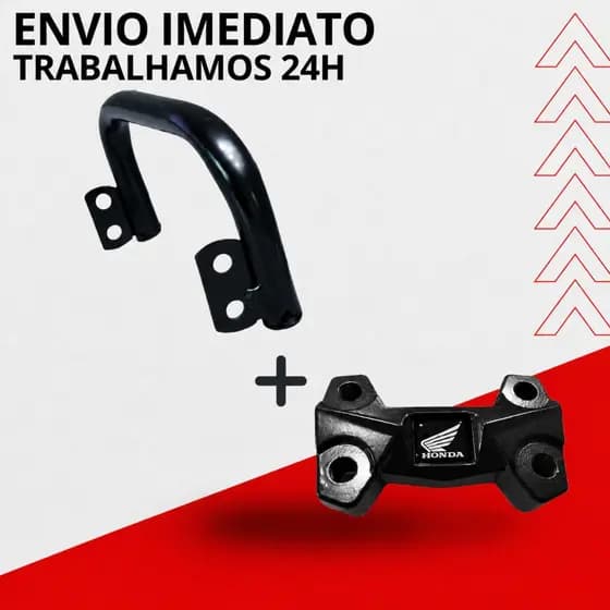 KIT BARRA  CADEADO PRETO Cadeado Guidão Mesa Mesinha Mancal- Barra Estabilizadora Preta - Titan Fan Start Cg Cargo 15