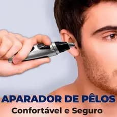 Removedor Portátil de Pelos do Nariz e Orelhas - Corte Preciso com Lâminas Giratórias Duplas