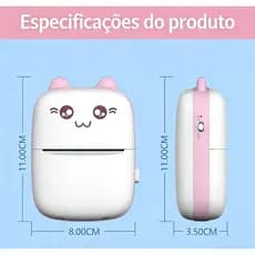 Mini Impressora Térmica Portátil Sem Fio Para Fotos e Desenhos Animados | Android / iOS
