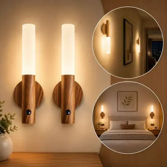 Luz LED com Sensor de Movimento Sem Fio Recarregável USB para Parede