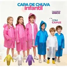 Capa de Chuva para Crianças Reforçada e Reutilizável | Impermeável e Leve - A842