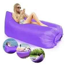 Sofá Inflável Portátil Puff Impermeável com Bolsa 150kg Camping Praia Piscina