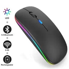 Mouse sem fio recarregável ergonômico (bateria integrada de longa duração, confortável e silencioso