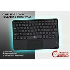 Teclado Bluetooth Chave Redonda Sem Fio Com Touch Para ipad/Celular/Tablet/Laptop