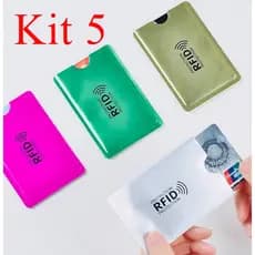 Kit 5 Protetor Cartão RFID Anti Clonagem Bloqueador NFC Carteira
