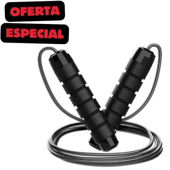 Corda de Pular Crossfit Profissional 3MetrosTreino - Rolamento Ajustável - Exercício Funcional