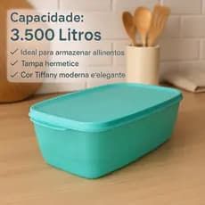 Pote Reforçado 3,5L para Alimentos – Retangular + Tampa