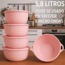 Pote de Plástico Extra Grande 5,8L | Bowl Saladeira | Ideal para Churrasco, Festas e Restaurante
