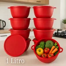 Kit 5 Potes Bowl 1L – Conservação e Organização de Alimentos