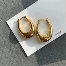 Brinco Feminino Argola Geométrica Aço Inoxidável Elegante Moda Mulher BR91