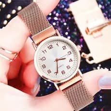 Caixa Versátil De Liga De Relógio De Quartzo Feminino Com Pulseira De Aço Inoxidável , Para Uso Diário