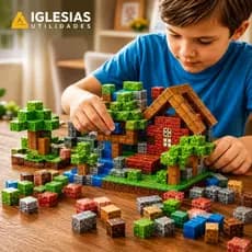 Bloco De Montar Magnético Infantil Cubos Construção 80 Peças