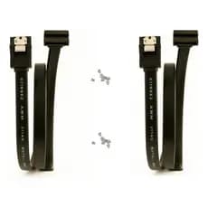 Kit Dois Cabos Sata 6 Gb/s Sata 3 Sataiii Uma Ponta 90o e uma ponta Reta + 8 Parafusos Gamer