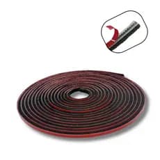 Fita Veda Fresta 5x5mm 10 Metros Escova Porta Janela Escovinha Adesiva Lisa Autocolante