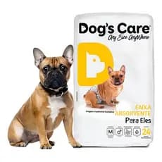 Kit 60 Un Fralda Higiênica Cachorro MACHO Descartável P M GG Passeios Cio Viagens Dogs Care Cães Pet