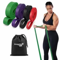 Kit Super Band 4 Faixas Resistencia Fitness Exercício Academia Treino de Força Elastico Extensor