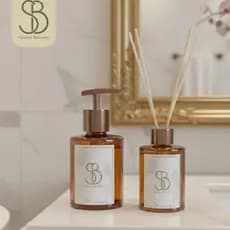 Kit Banheiro Lavabo Difusor Dispenser 200ml Porta Sabonete Aromatizador Elegante