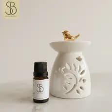 Kit Rechaud + Essência Difusor Aromatizador em Cerâmica Decoração Elegante Ambientes
