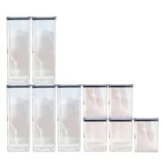 Kit 10 Potes Hermético 2,3 Litros E 1,1 Litro De Acrílico