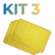 Kit 3 Toalha Microfibra 60x40cm Multiuso Macio Pano Cuidados Limpeza Lavagem Carros Motos Automóveis  Detalhada