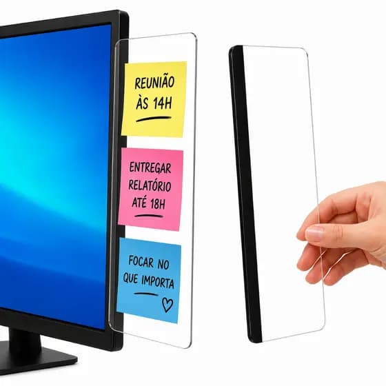 Suporte para Monitor para Post-it, Blocos de Notas, Lembretes e Anotações | Organizador de Mesa