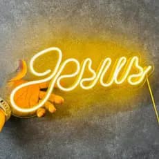 Luminoso Jesus  Led Neon com base em Acrílico decoração religiosa igreja célula reuniões