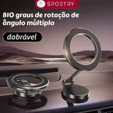 Suporte Mgnético Dobrável com Ímã Fort for Iphone de Apoio Rotação de 810° para Carro，Grata no Painel