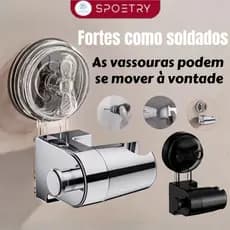 Suporte para Chuveiro com Ventosa Forte - Ajustável e Giratório 360°, Instalação Sem Furar a Parede, para Banheiro