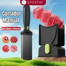 Fatiador e Cortador de Alimentos Multifuncional - para Carnes, Queijos e Legumes, em Aço Inox Ajustável, Corte em Fatias