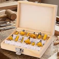 Jogo De Fresa Tupia 12 Peças P/ Laminadora Com Estojo Organizador 6mm Madeira Compatível Makita