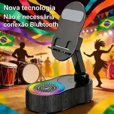 Sem necessidade de conexão Bluetooth, Caixa de som inteligente sem fio com sensor, Iluminação RGB e subwoofer portátil