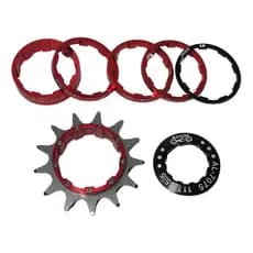 Kit Single 14d Cassete Alumínio Vermelho BMX Freeride GTA
