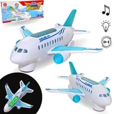 Avião de Brinquedo Infantil Com Sons Luz Bate Volta