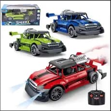 Carrinho Controle Remoto Drift De Ferro Fumaça Som Corrida Led Veloz