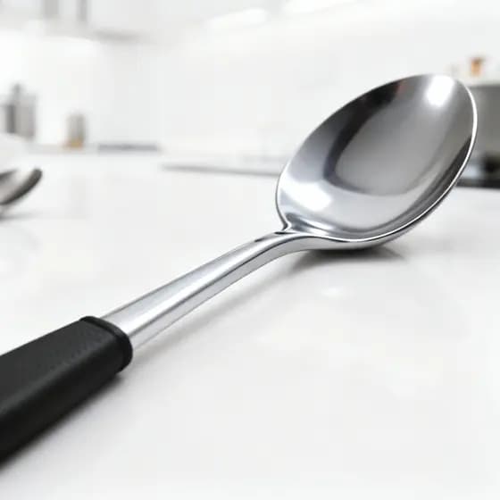 Jogo Colheres de Arroz Grande Cabo Longo Aço Inox 31,5cm Servir Casa Restaurante e Buffet Multifuncional