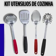 Utensílios Cozinha Kit Colher Arroz Feijão Espátula Vazada Pegador Massa